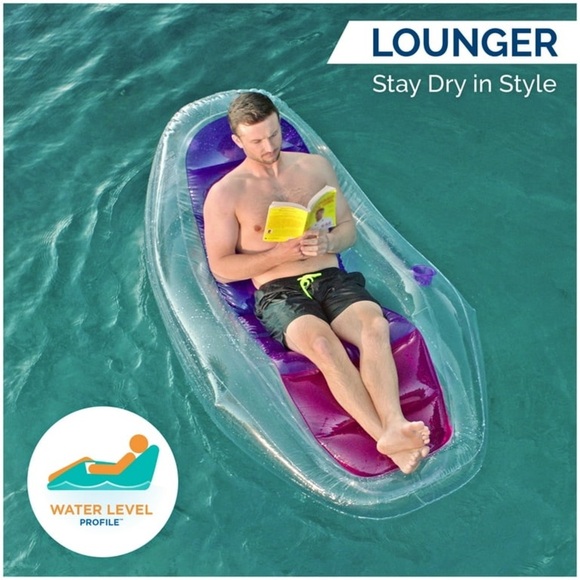 Swimways Dry Lounger Inflatable Recliner Chair, Foot Rest & Cup Holder. NWT! - Picture 8 of 9